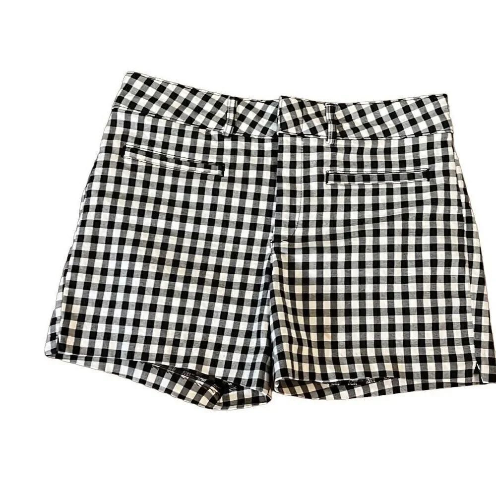 Anthropologie black and white checkered shorts stretchy material size 29